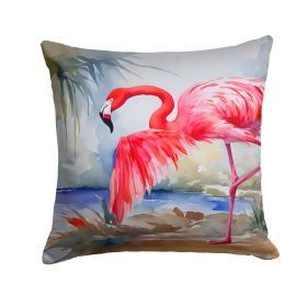Flamingo Throw Pillow Machine Washable, Indoor Outdoor Decorative Pillow for Couch, Bed or Patio, 14Hx14W