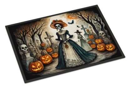 La Catrina Skeleton Spooky Halloween Doormat Front Door Mat Indoor Outdoor Rugs for Entryway, Non Slip Washable Low Pile, 24H X 36W (Default: Default)